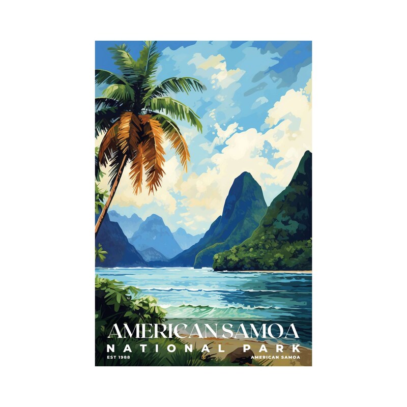 American Samoa National Park Poster, Travel Art, Office Poster, Home Decor | S6